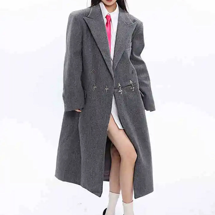 VILZSTUDIOS Stylish oversized long coat with unique design elements