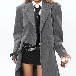 VILZSTUDIOS Stylish oversized long coat with unique design elements