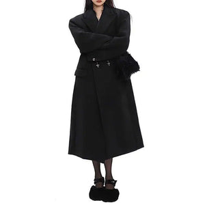 VILZSTUDIOS Stylish oversized long coat with unique design elements