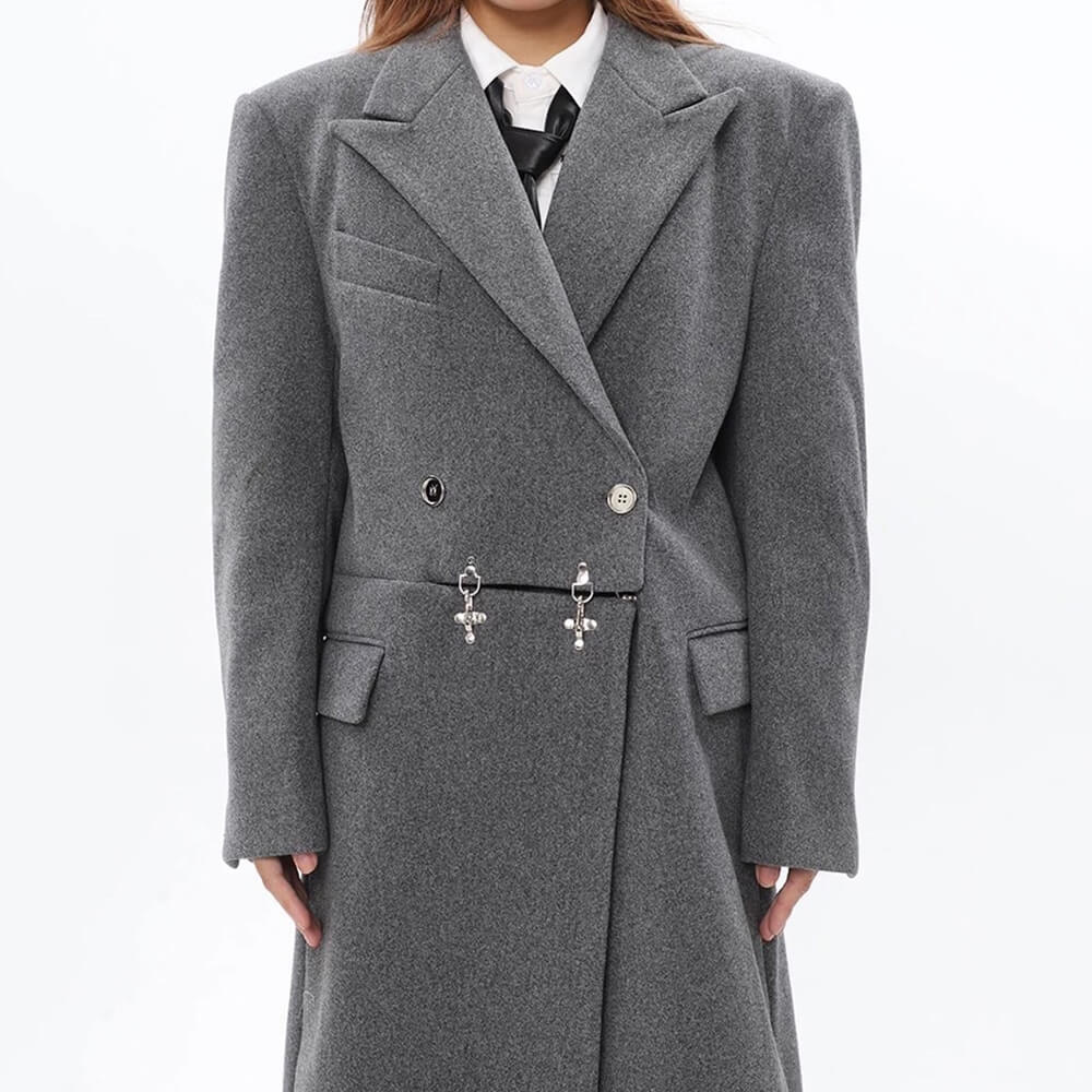 VILZSTUDIOS Stylish oversized long coat with unique design elements