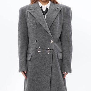 VILZSTUDIOS Stylish oversized long coat with unique design elements