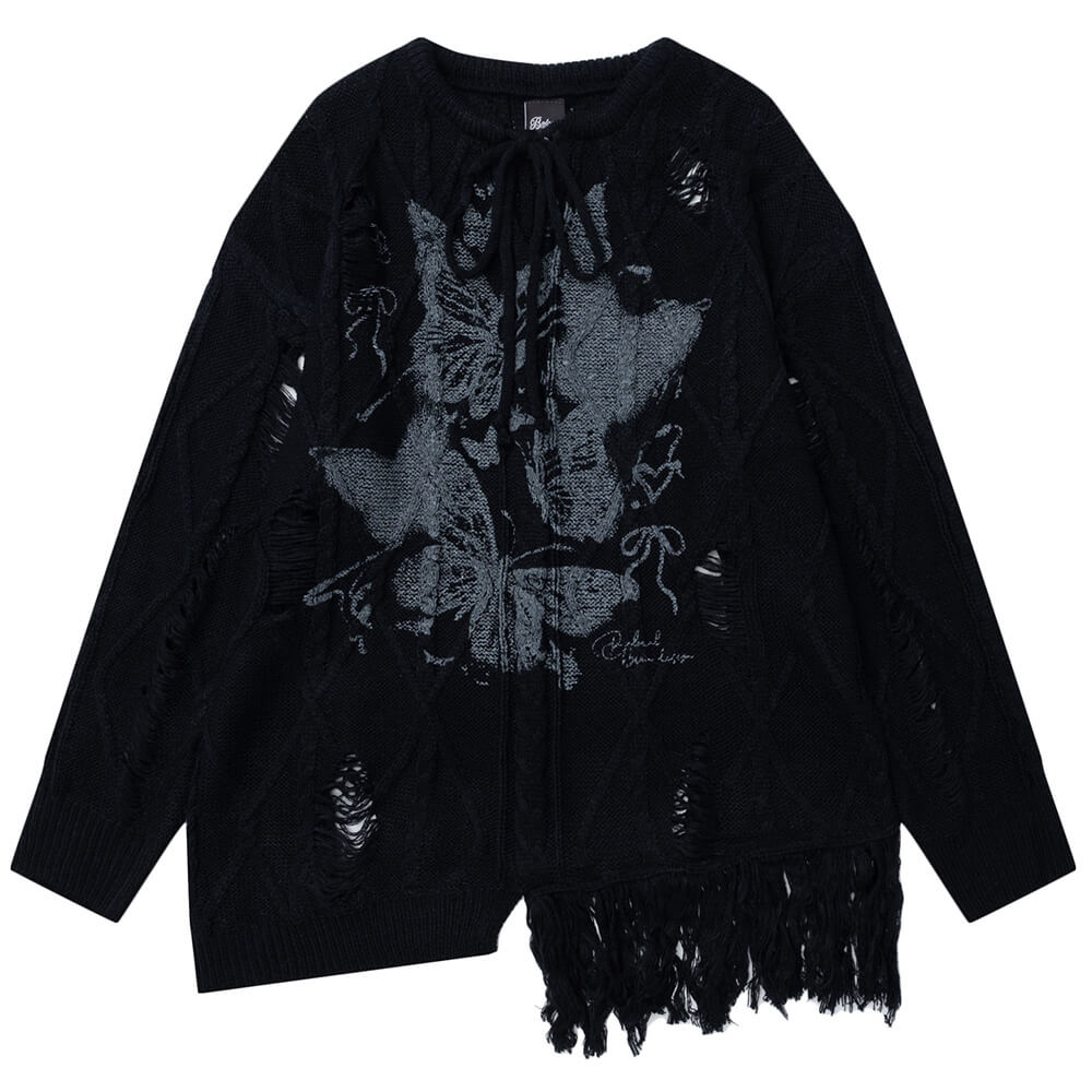 VILZSTUDIOS Oversized sweater with butterfly graphic print
