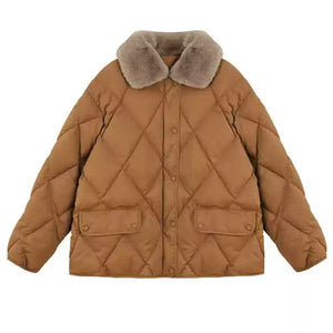 VILZSTUDIOS Stylish padded jacket with faux fur collar