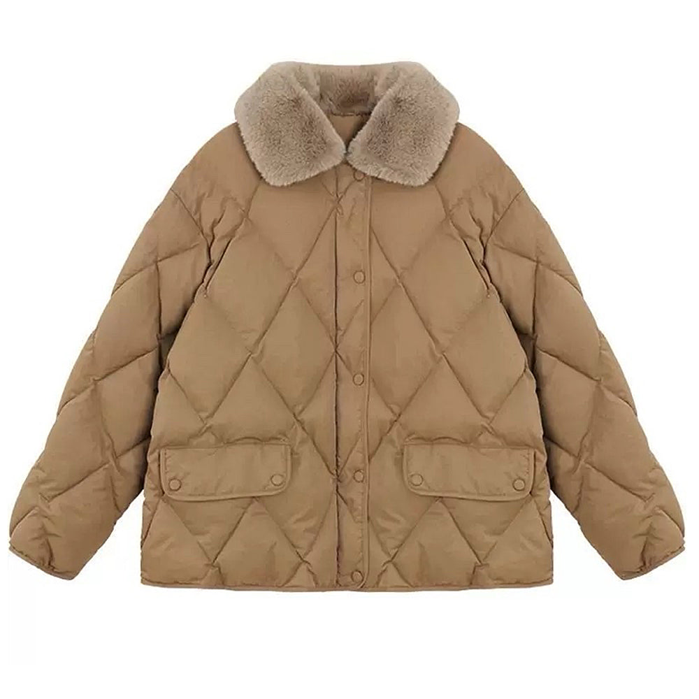 VILZSTUDIOS Stylish padded jacket with faux fur collar