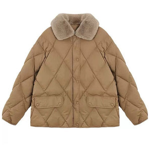 VILZSTUDIOS Stylish padded jacket with faux fur collar