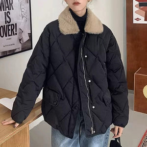 VILZSTUDIOS Stylish padded jacket with faux fur collar