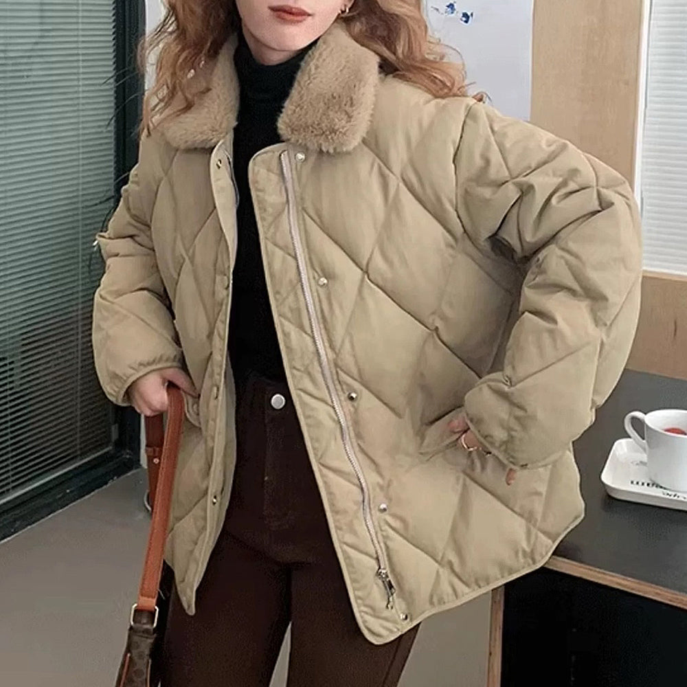 VILZSTUDIOS Stylish padded jacket with faux fur collar