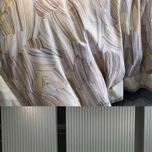 VILZSTUDIOS blush pink or lavender abstract brushstroke duvet cover set with wide contrast borders