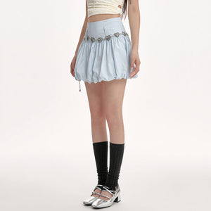 VILZSTUDIOS Pastel gathered balloon mini skirt for trendy fashion
