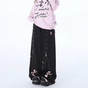 VILZSTUDIOS Distressed baggy jeans for streetwear fashion