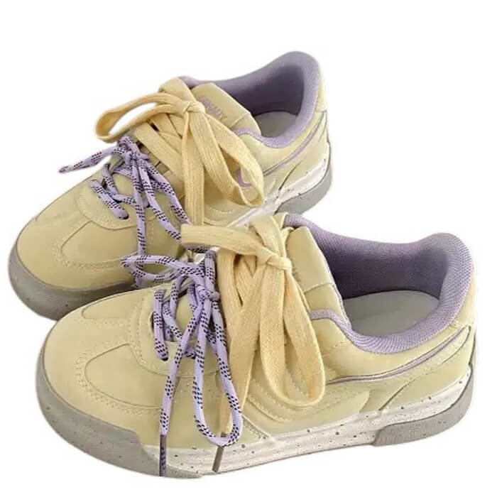VILZSTUDIOS Fashionable pastel sneakers with lemon and lavender accents