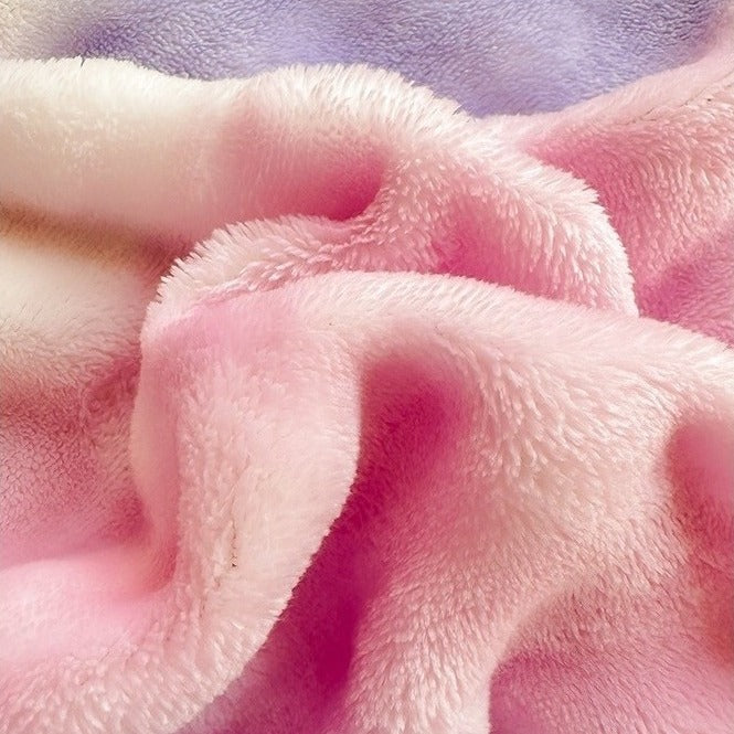 VILZSTUDIOS Pastel lilac blue and pink plaid fitted sheet with colorful bows and plush dimpled texture
