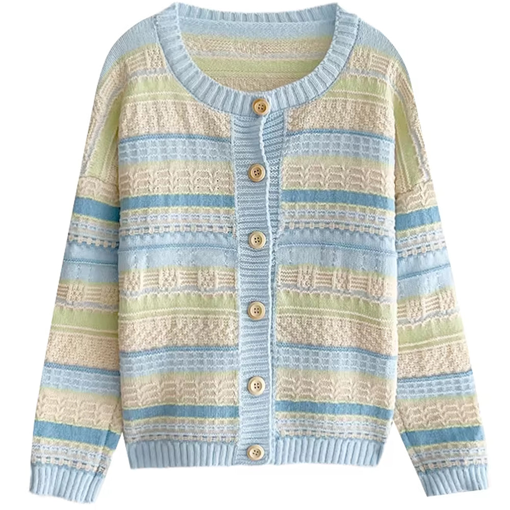 VILZSTUDIOS Pastel striped cardigan for casual wear