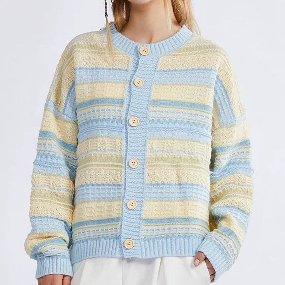 VILZSTUDIOS Pastel striped cardigan for casual wear