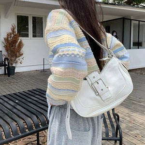 VILZSTUDIOS Pastel striped cardigan for casual wear