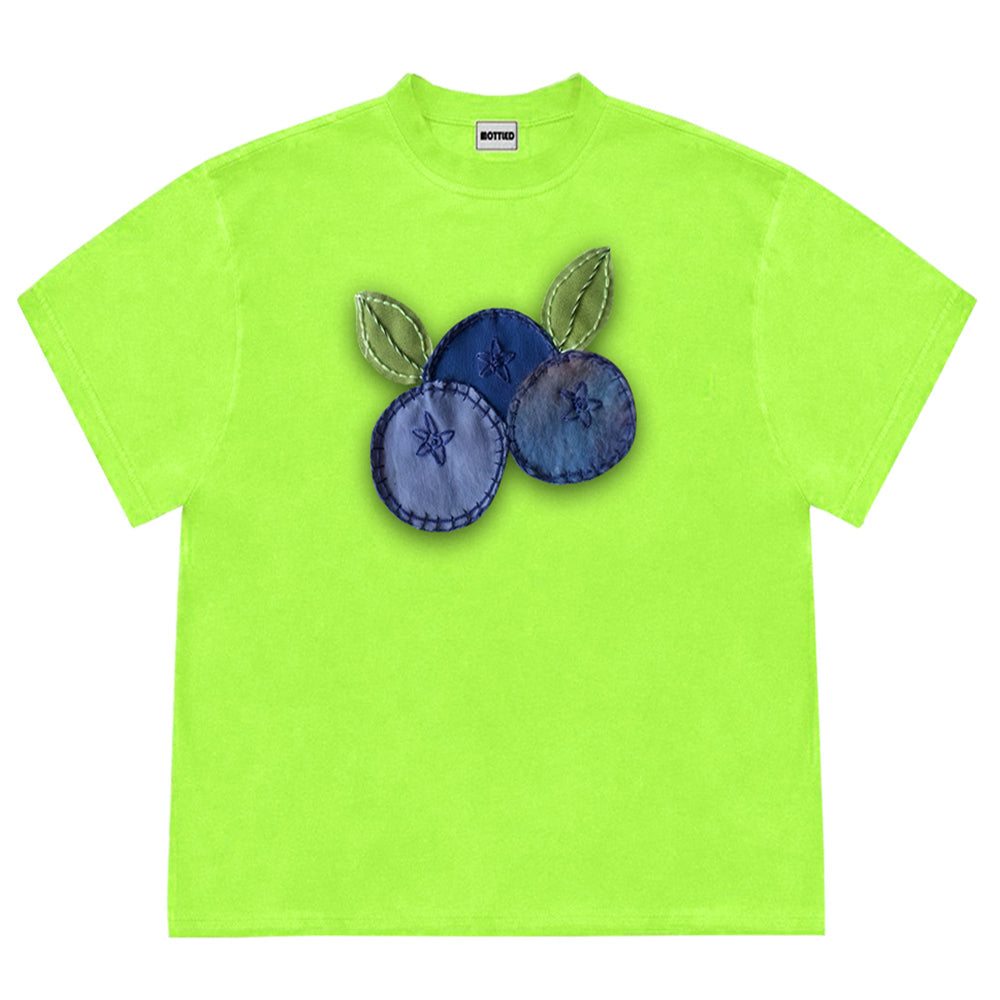 VILZSTUDIOS Stylish oversized patchwork blueberry tee for casual wear