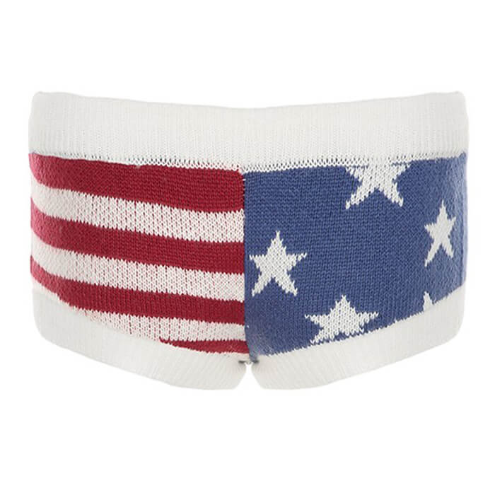 VILZSTUDIOS Patriotic stars and stripes knit shorts from VILZSTUDIOS