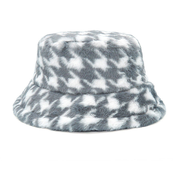 VILZSTUDIOS Houndstooth patterned bucket hat for fashion-forward style