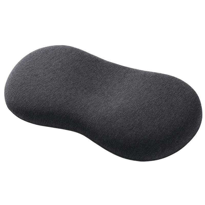 VILZSTUDIOS orange, sky blue, blush pink and charcoal gray peanut-shaped neck pillow with a central dip