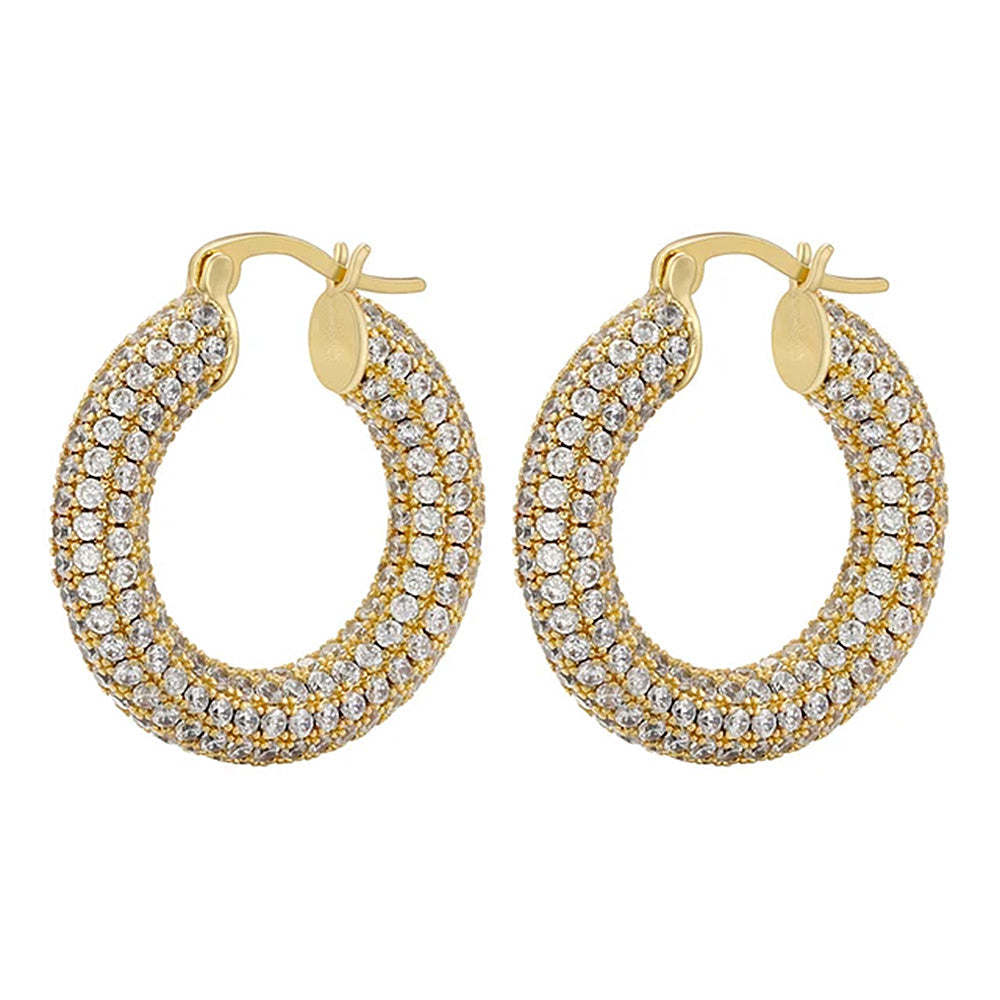 VILZSTUDIOS Stylish rhinestone hoop earrings