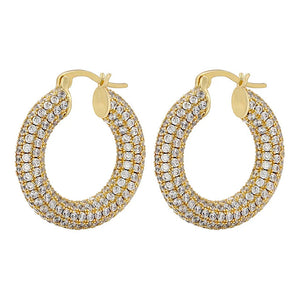 VILZSTUDIOS Stylish rhinestone hoop earrings