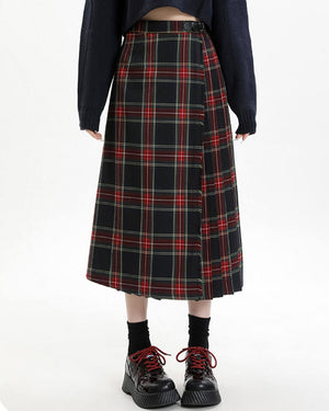 VILZSTUDIOS Stylish plaid midi skirt from VILZSTUDIOS