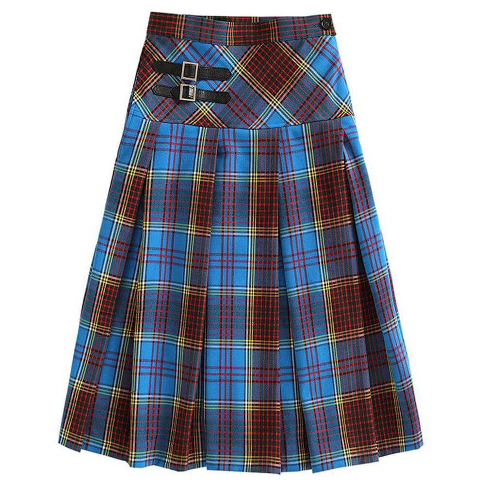 VILZSTUDIOS fashionable plaid pleated skirt for streetwear style