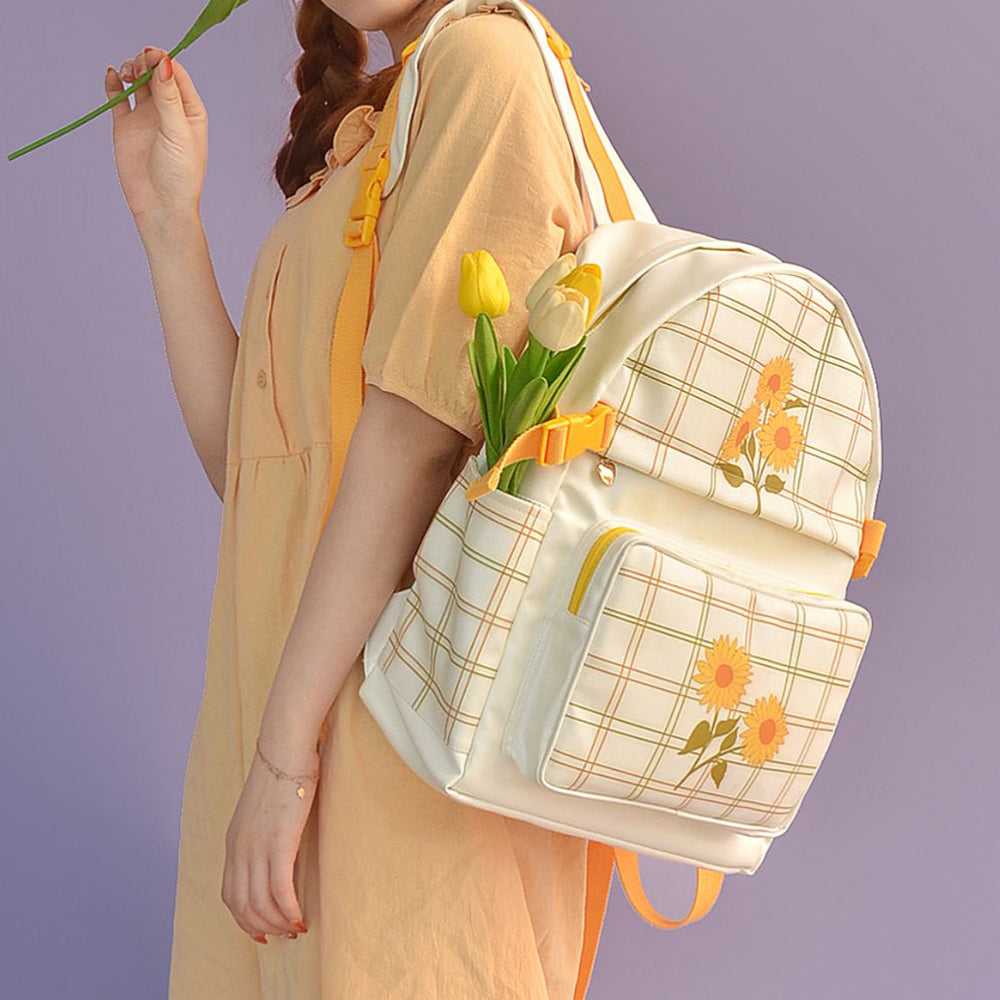VILZSTUDIOS Stylish plaid backpack for everyday use