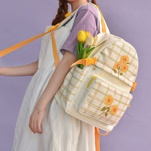 VILZSTUDIOS Stylish plaid backpack for everyday use