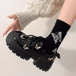 VILZSTUDIOS Trendy butterfly platform boots with chunky sole