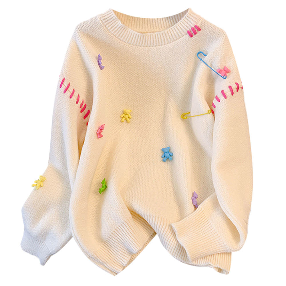 VILZSTUDIOS Colorful oversized knit sweater with 3D details