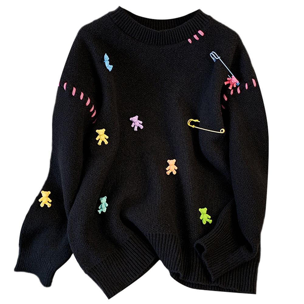 VILZSTUDIOS Colorful oversized knit sweater with 3D details