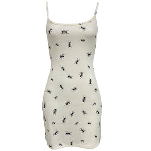 VILZSTUDIOS Playful ant print ribbed mini dress for unique style