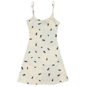 VILZSTUDIOS Playful ant print ribbed mini dress for unique style