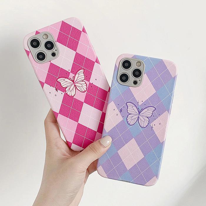 VILZSTUDIOS Stylish butterfly argyle phone case