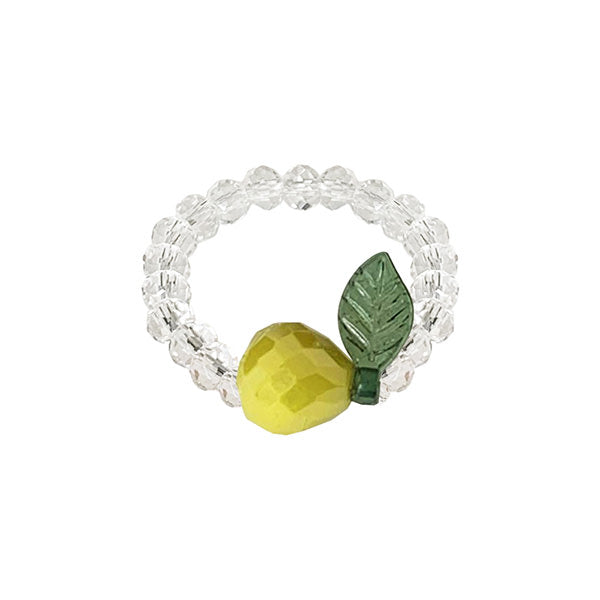 VILZSTUDIOS Vibrant beaded fruit ring with stretchy design
