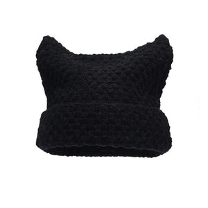 VILZSTUDIOS Cat ears knit beanie for playful style