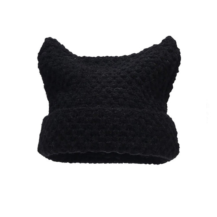VILZSTUDIOS Cat ears knit beanie for playful style