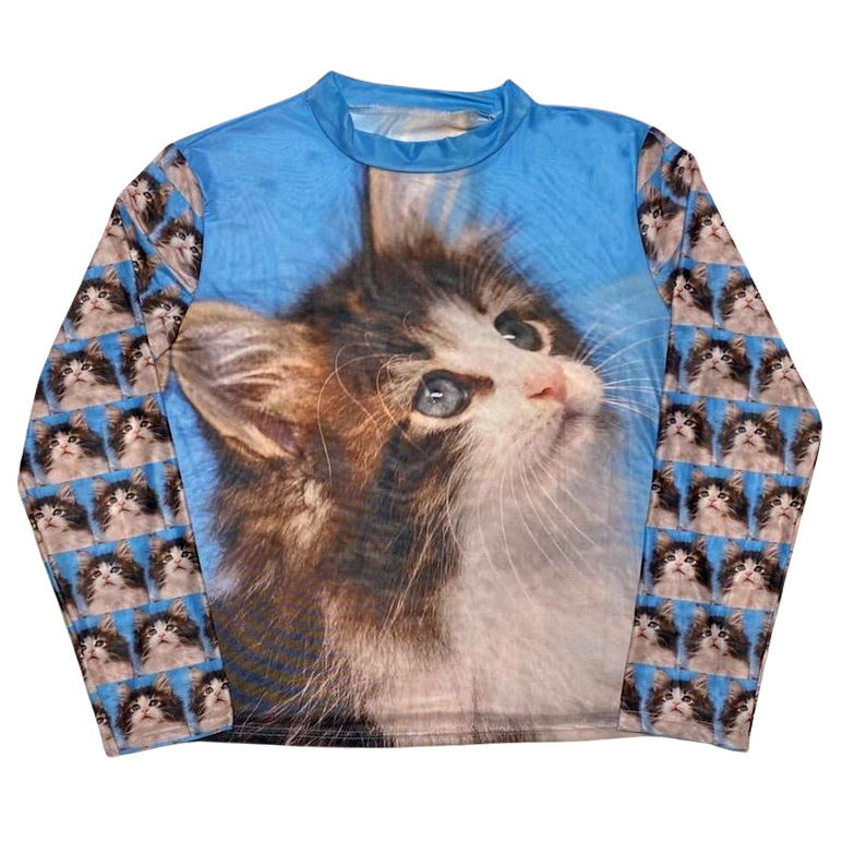 VILZSTUDIOS Playful cat graphic long sleeve shirt