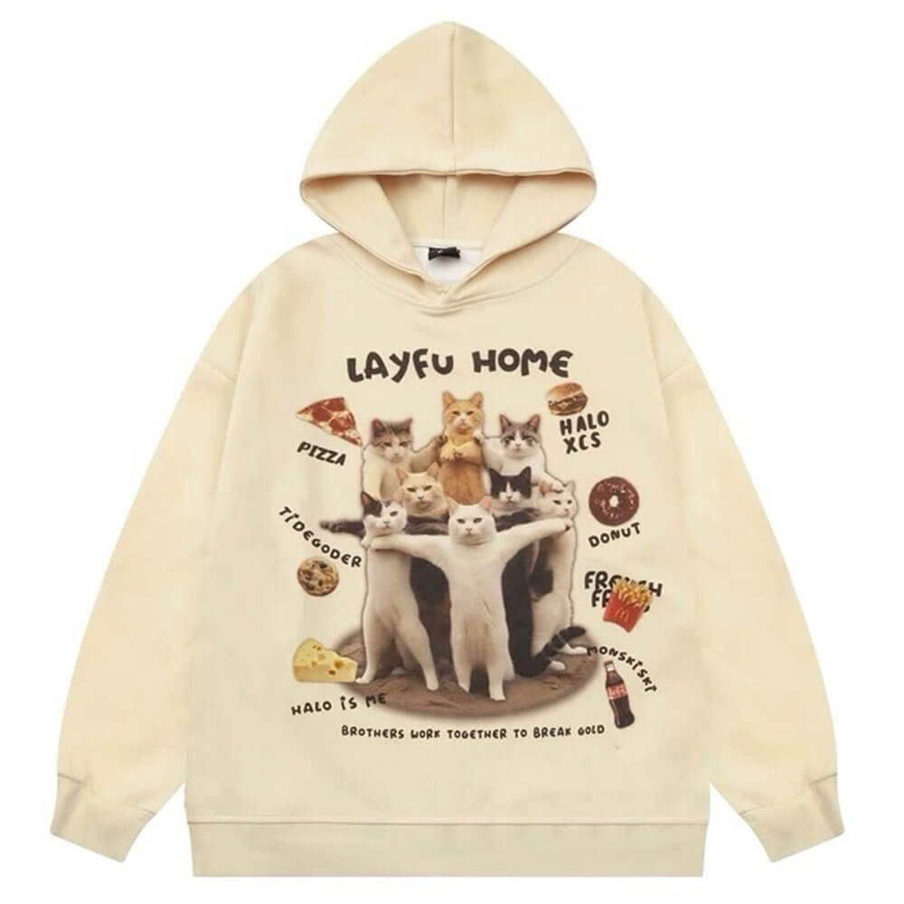 VILZSTUDIOS Playful cat graphic oversized hoodie