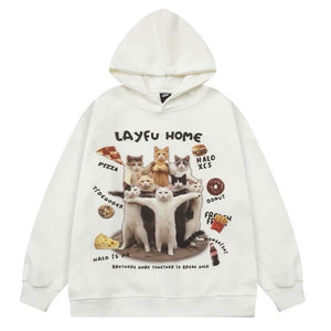 VILZSTUDIOS Playful cat graphic oversized hoodie
