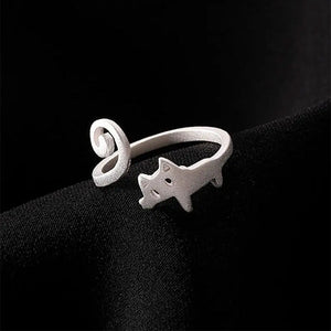 VILZSTUDIOS Adjustable cat ring with long tail design