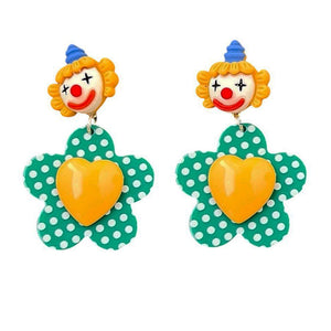 VILZSTUDIOS Playful floral clown earrings for unique style