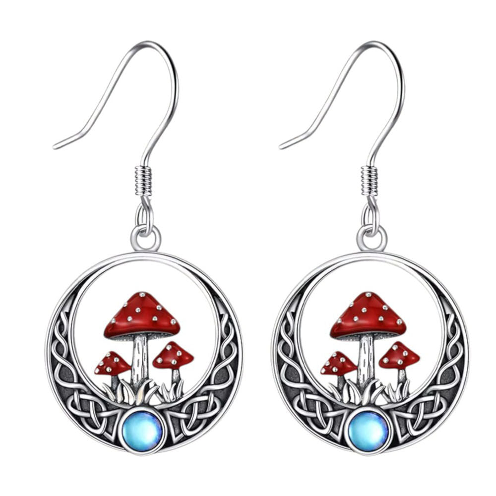 VILZSTUDIOS Playful mushroom earrings with moonstone accent