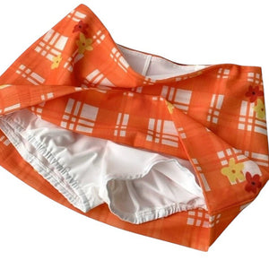 VILZSTUDIOS Vibrant floral gingham mini skirt from VILZSTUDIOS