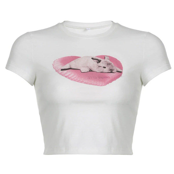 VILZSTUDIOS Playful graphic bunny design tee