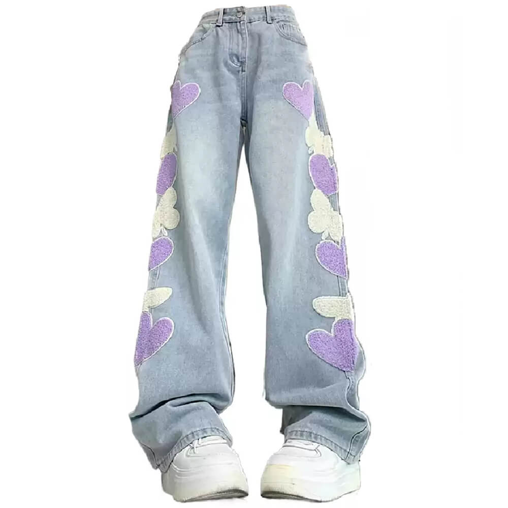 VILZSTUDIOS Playful heart patch baggy jeans