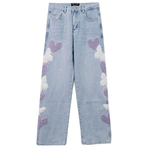 VILZSTUDIOS Playful heart patch baggy jeans