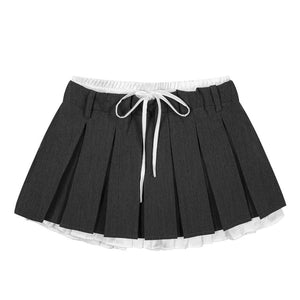 VILZSTUDIOS Layered mini skirt with pleated detailing
