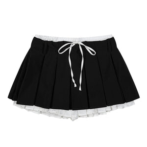 VILZSTUDIOS Layered mini skirt with pleated detailing